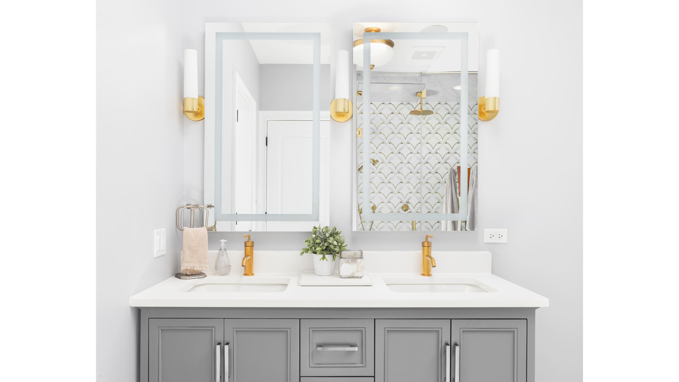 mixed metallics in bathroom design